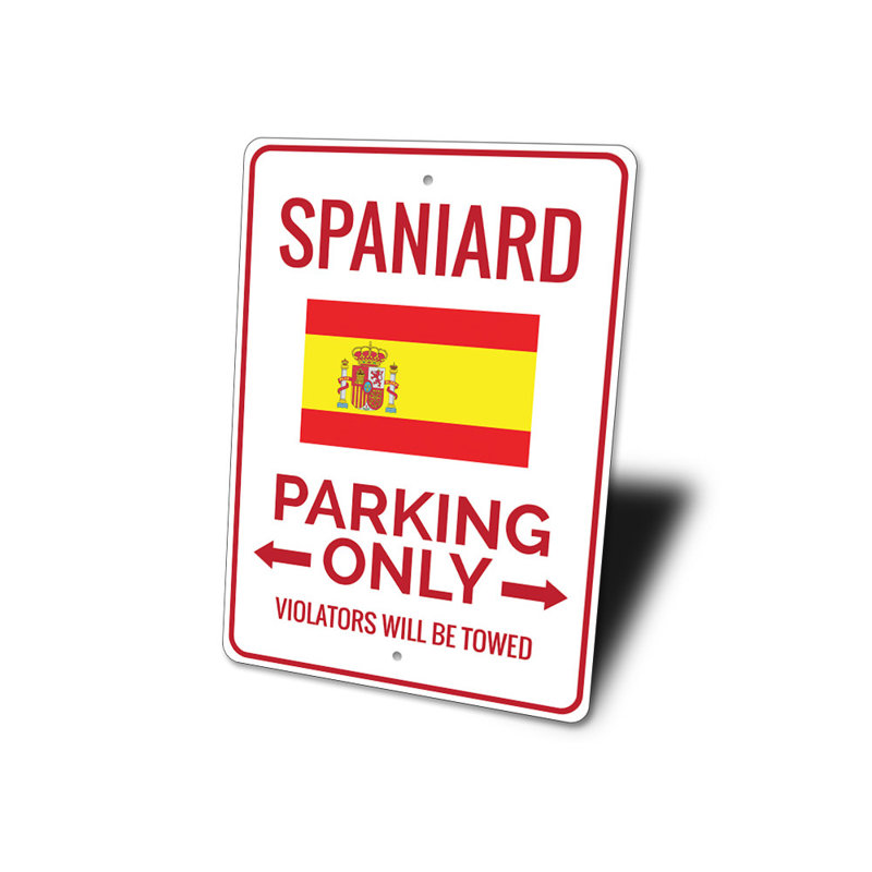 Panneau espagnol en aluminium, 14" H x 10" W x 0.04" D
