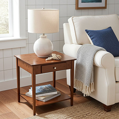 Amreece Solid Wood End Table with Storage