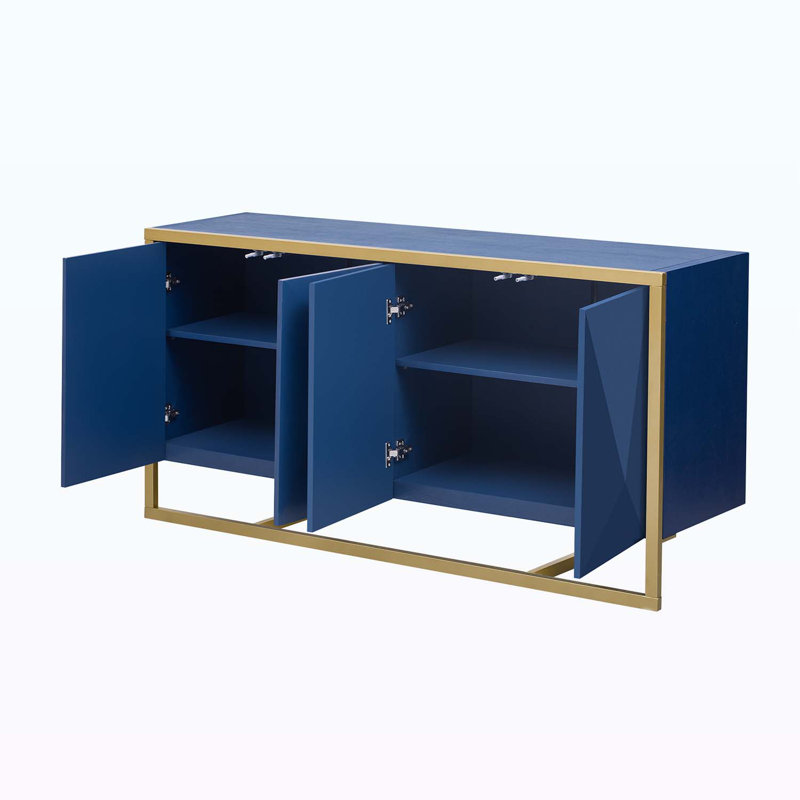 Sideboard Cabinet,for Study,Entryway,Hallway,Living Room, Navy Blue/Gold