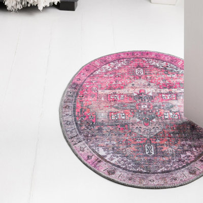 Tapis transitionnel de couleur rose-noir