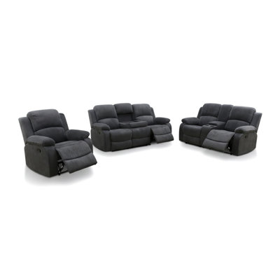 Living Room Furniture Set Recliner Sofa Set Loveseat Chair Furniture Sofa Set Grey Corduroy For Living Room/Rv/House/Theater Seating (Dark Grey Corduroy, Sofa(3Seater))