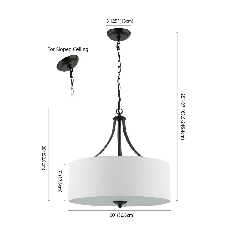 Askins 3 - Light Dimmable Drum Chandelier