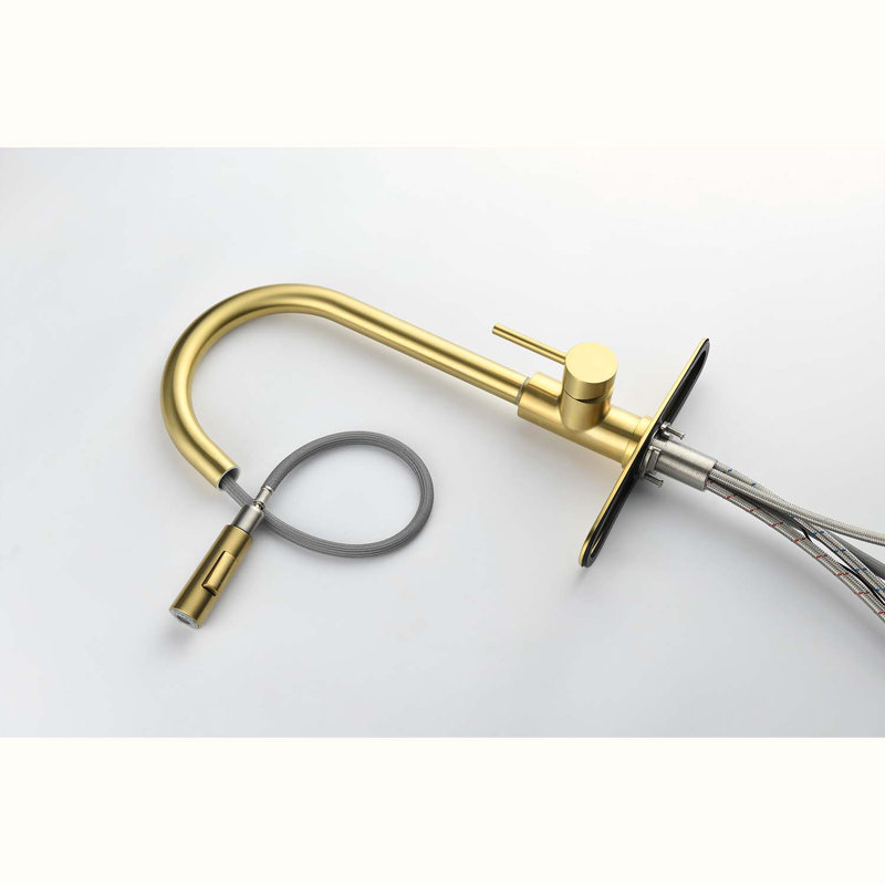 HOOSENG Pull Down Touch Kitchen Faucet, Brushed Gold