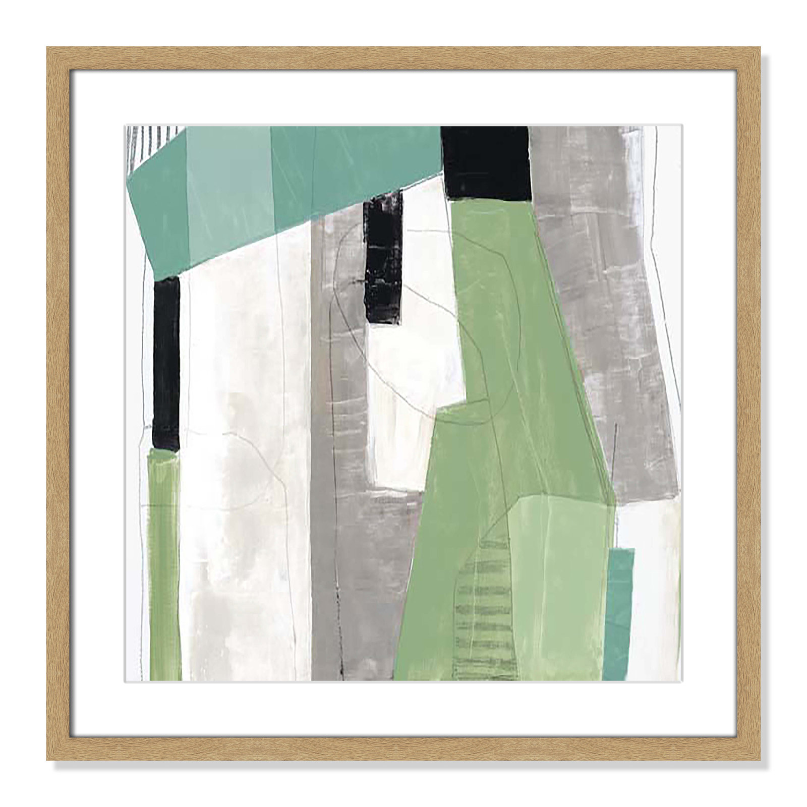 Evergreen Essence I Print, 23.5" H x 23.5" W x 1.25" D, Natural Box Framed