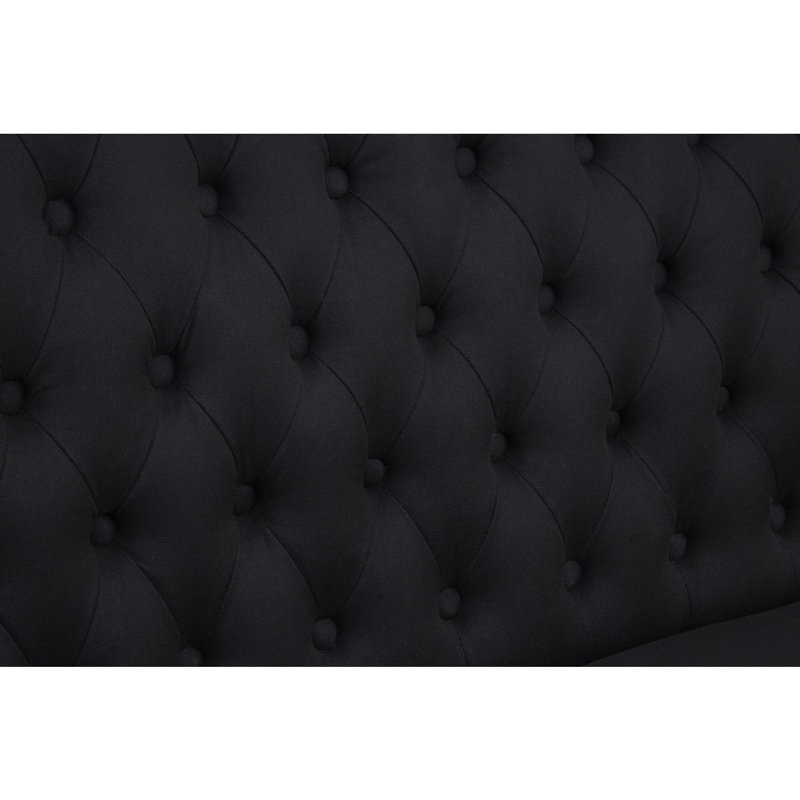 Osias Linen Sofa, Black