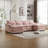 Chenille, high quality sponge filling, solid wood frame, oversized four-seater, U-shaped combination sofa-465682473
