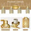 Modern Gold Bathroom Vanity Light With Crystal Shade, Wall Sconces For Mirror, Elegant Lighting Fixture For Powder Room