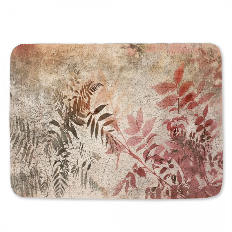 Tapis de bain à feuilles, L 17 po x L 24 po