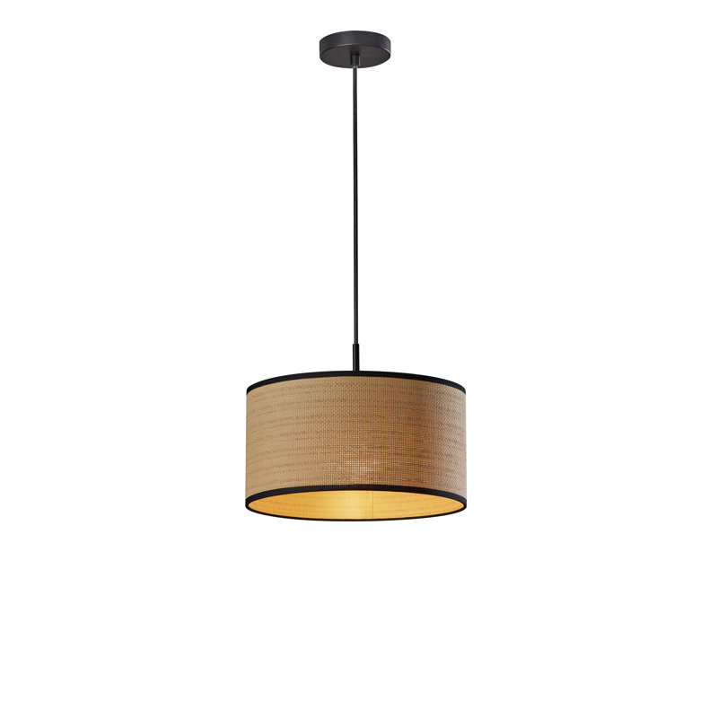 Grand luminaire suspendu Kinnear, Noir, Naturel/noir