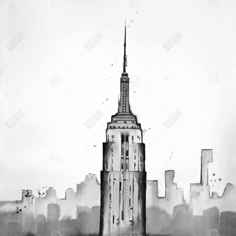 «Empire State Building» sur toile, H 36 po x l 36 po