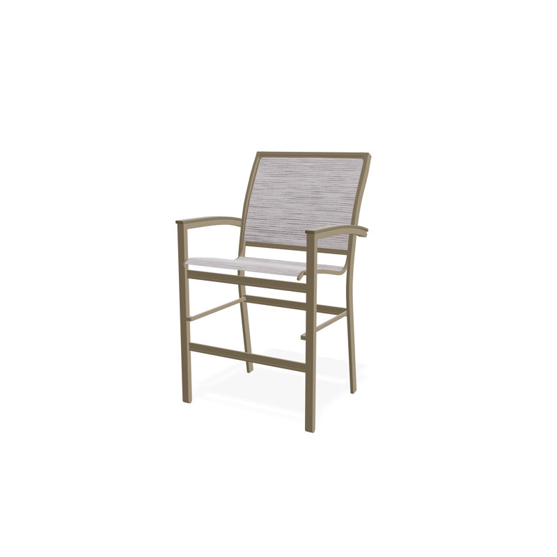 Chaise de café empilable en aluminium Bazza, Bois de plage, Fossile
