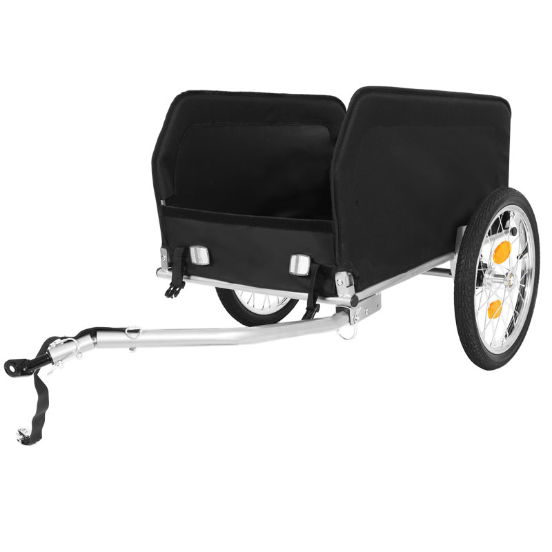 Life Sky Heavy-duty Bike Cargo Trailer: 88lbs Capacity Waterproof Cover - 16" All-terrain Wheels & Foldable Design For Camping & Groceries - Steel Frame & Oxford Fabric For Outdoor Adventures