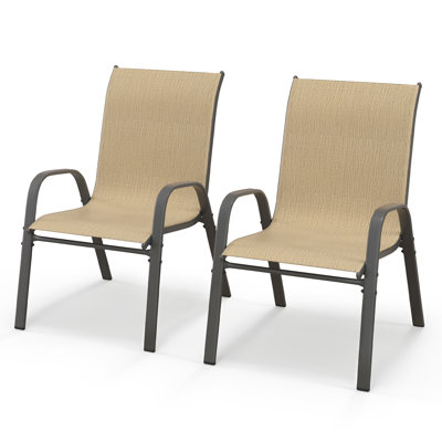 Outdoor Patio Dining Armchair Sets Of 2, Patio Stackable Chairs by Ebern Designs