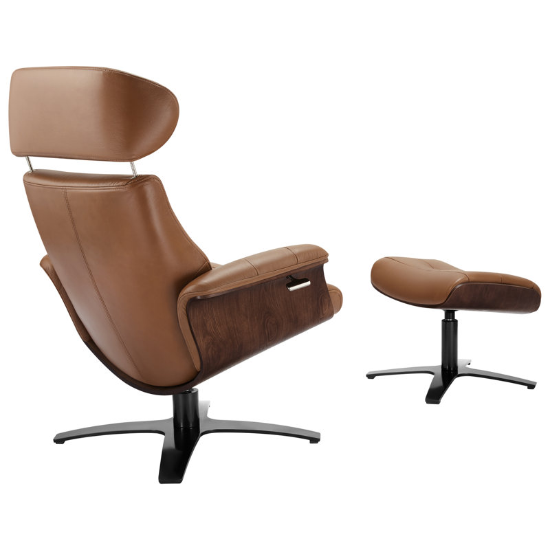Dillon Leather Swivel Recliner, Boston Saddle