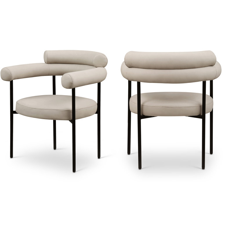 Blake Vedehi Vegan Leather Dining Chair, Taupe Vegan Leather
