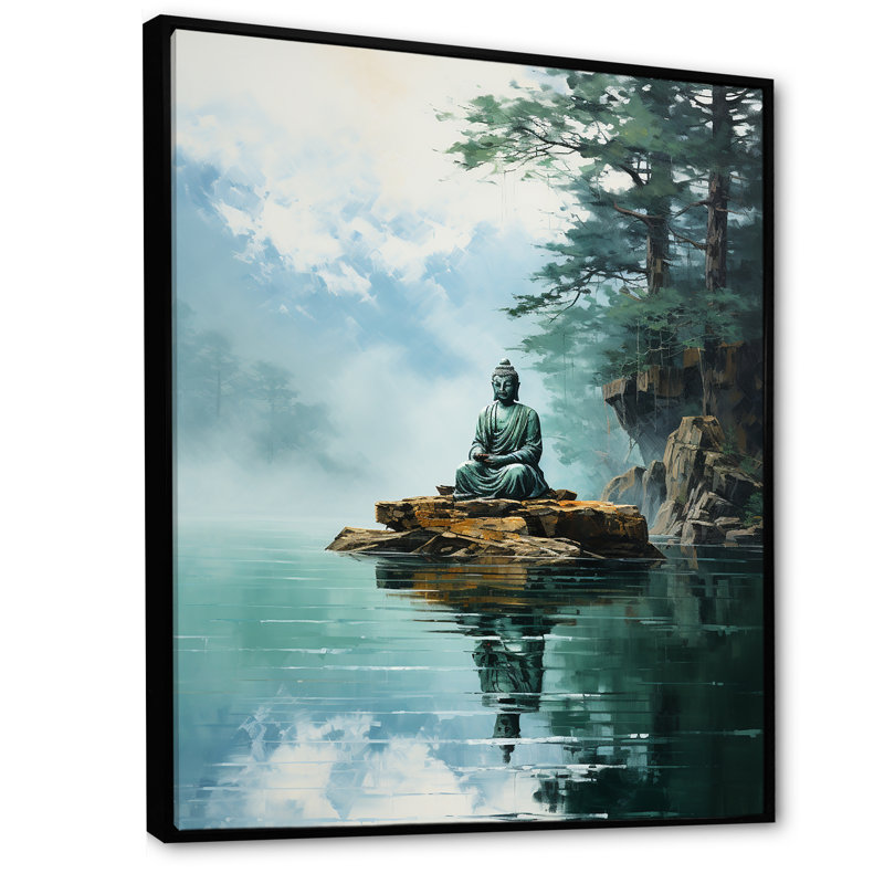 «Tranquil Mind Meditation I», reproduction sur toile, H 32 po x l 16 po x P 1 po, Cadre flottant noir