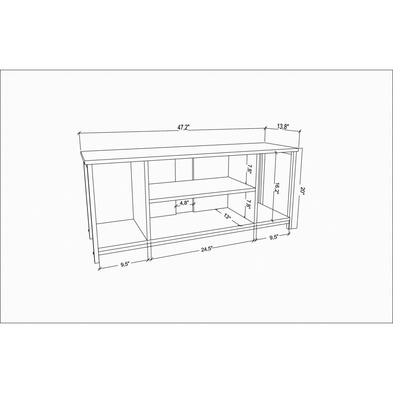Rina TV Stand for TVs up to 50", Black/Anthracite