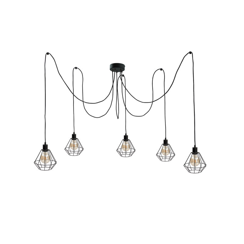 Gertie 5 - Light Geometric Pendant, Black