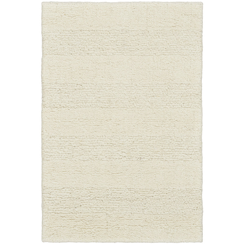 Calvin Klein CK043 Spun 2' x 3' Ivory Farmhouse Indoor Rug, Ivory, Rectangle 2' x 3'