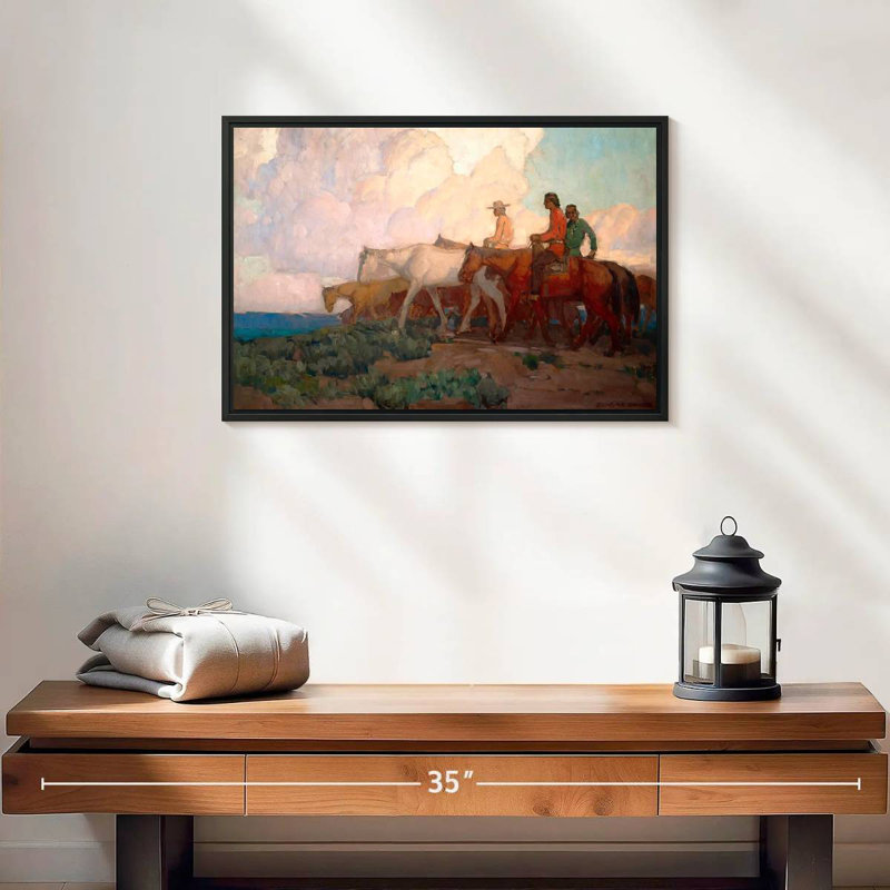 Range Riders de Navajo, 19 po x 13 po, Cadre flottant noir