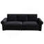 Canapé Chesterfield, canapé-lit gigogne de 93,7 po, canapé-lit convertible en velours 3 en 1 avec garniture cloutée et accoudoirs roulés, canapé-lit multifonctionnel pour noir