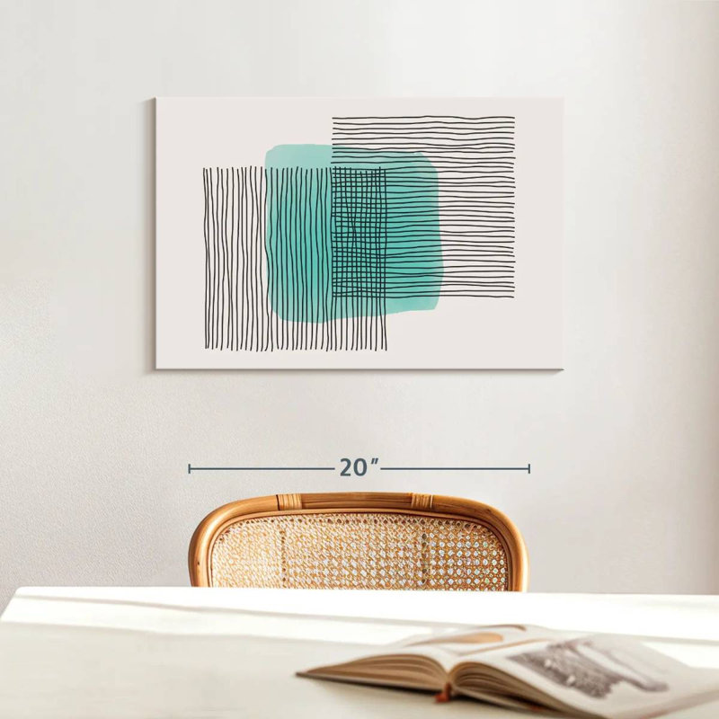 Stripes In Mint, 16" H x 24" W