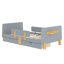 Lits simples avec rangement peu encombrants, conception en bois massif, finition grise moderne