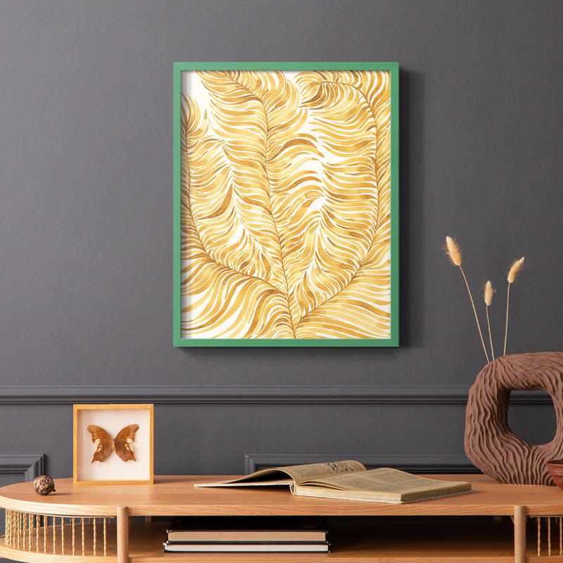 «Quiet Harmony IV», reproduction encadrée - bois massif, Vert, H 10 po x l 8 po