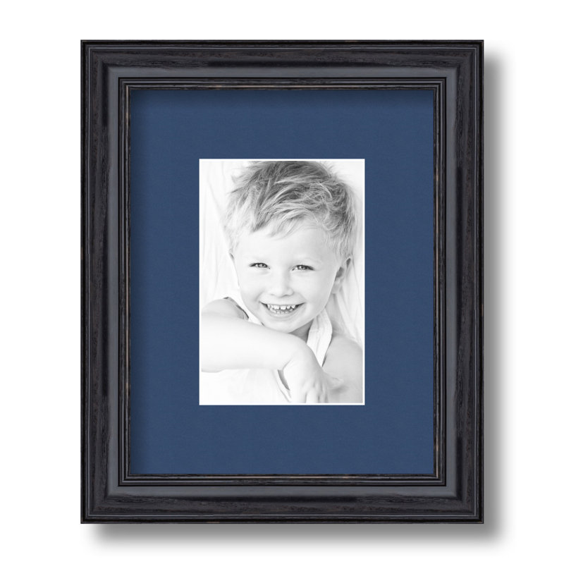 Cadre pour photo simple 4 po x 6 po en bois mat, Bleu de Delft
