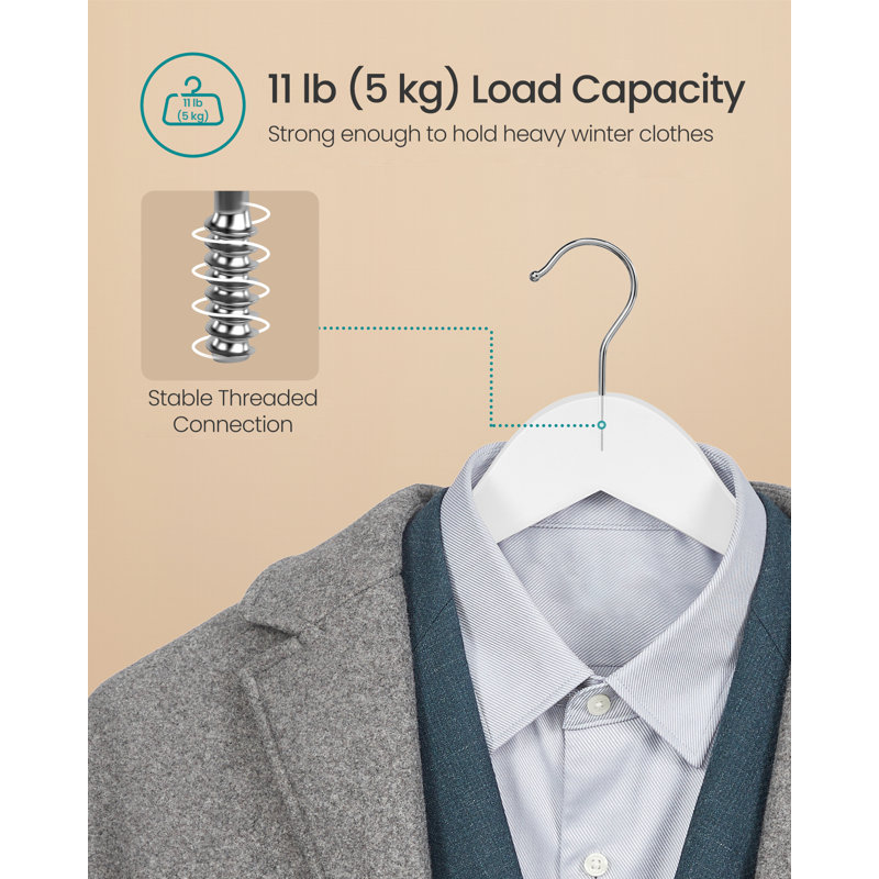 Wood Standard Hanger for Suit/Coat, White, 30