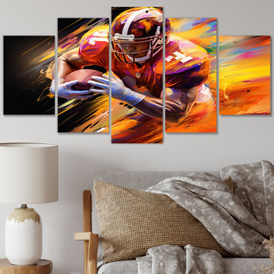  «Football Rhythmic Momentum II - Décoration murale sport - 5 panneaux