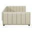 Lit plateforme tapissier grand et simple TG, lit mère et enfant, cuir d'unité centrale, beige-1870369016