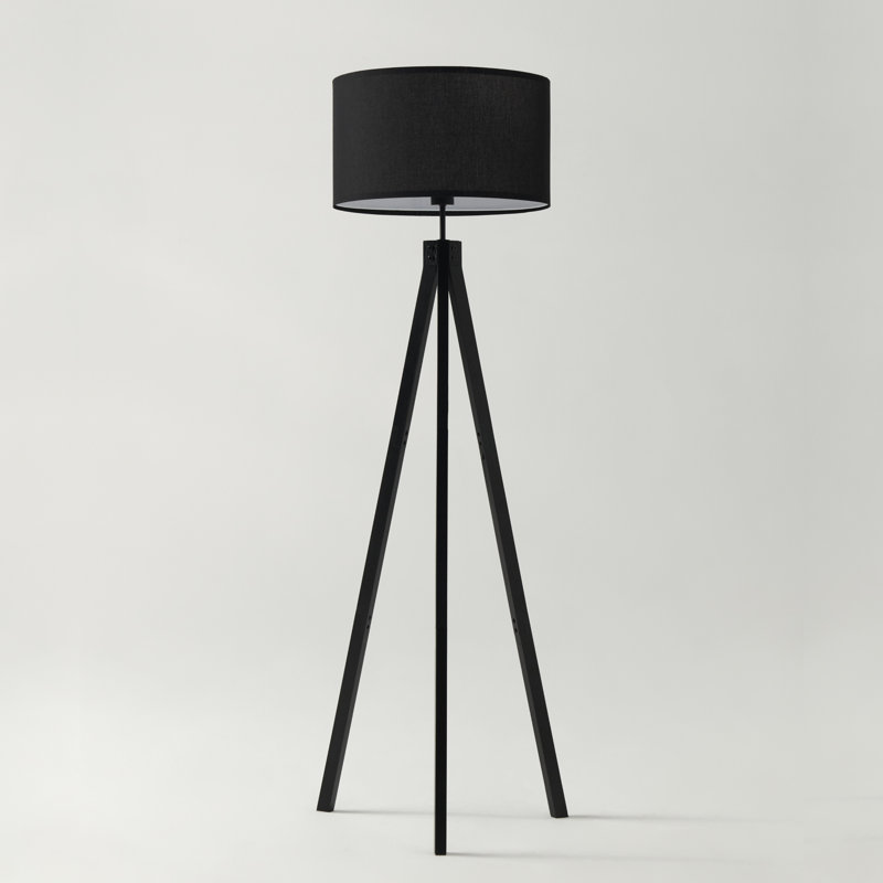 Black Tripod Floor Lamp with 3-Way Switch for Kids' Nursery