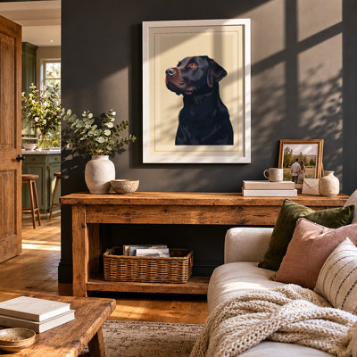 Noble Labrador Portrait Modern - Framed Print