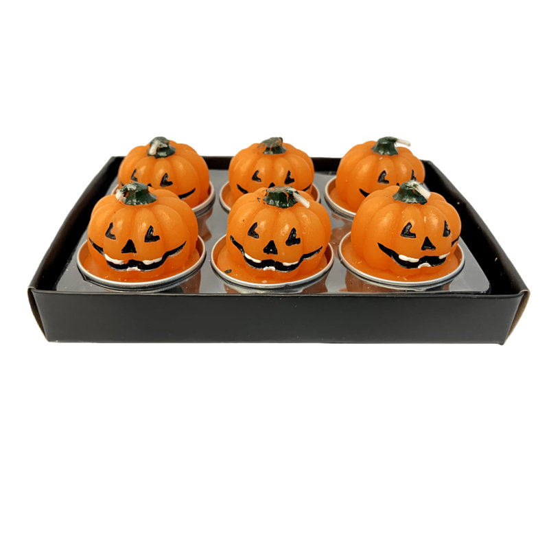 Unscented Tealight Candle with Orange Holder