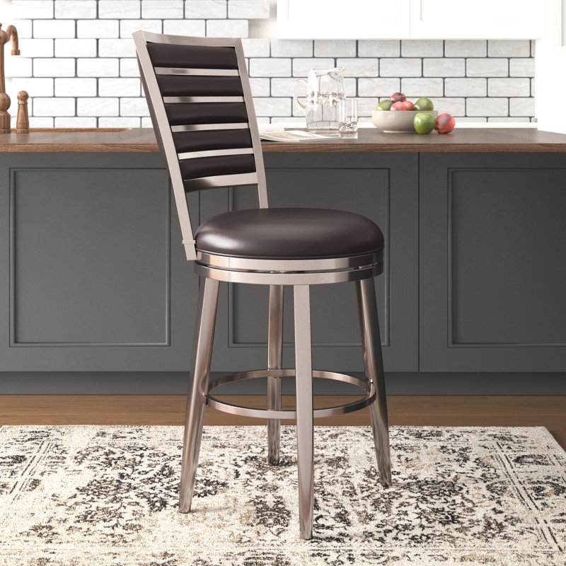 Tabouret de bar et de comptoir Chandace, Noir, Tabouret de comptoir (siège d'une hauteur de 26 p