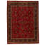Hand Knotted Wool Area Rug in Red And Navy