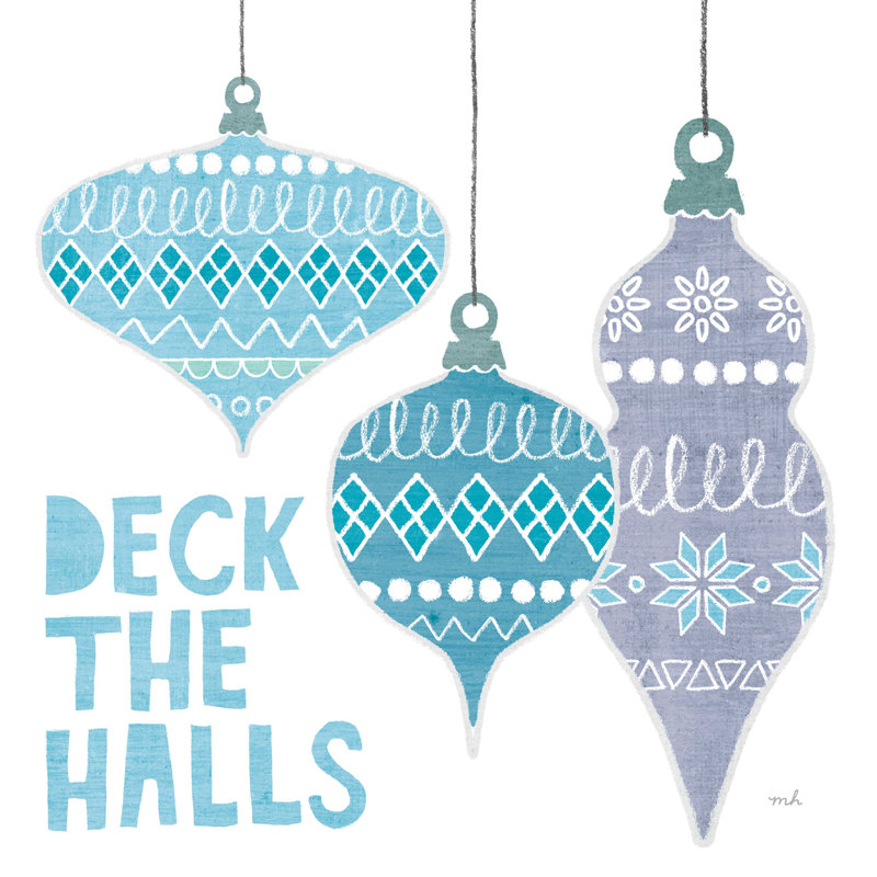 Deck The Halls III - blanc, H 20 po x l 20 po, Non, Cadre flottant noyer