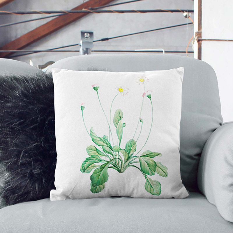 Daisy Flowers Floral Square Throw Cushion, 55cm H x 55cm W x 20cm D