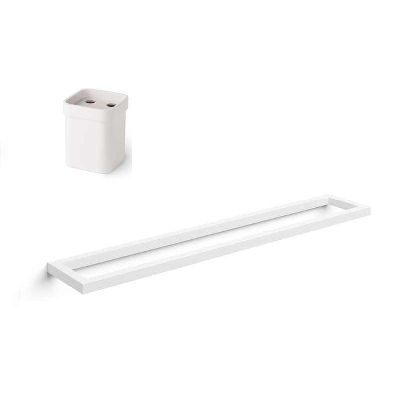 Ensemble de quincaillerie de salle de bain 2 pièces Gerla, Blanc