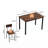 5 Piece Metal and Wood Indoor Modern Dinning Table Furniture Set for 4, Dining Table Chairs-1478374868