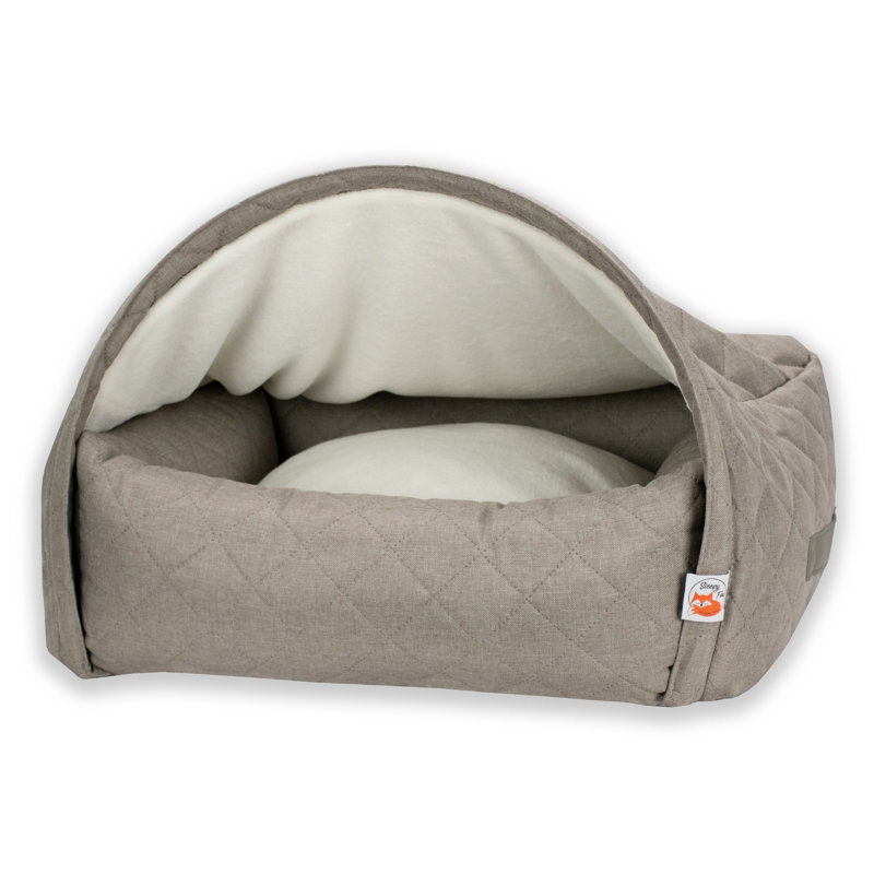 Hooded / Dome Pet Bed, Beige, Medium (55cm H x 85cm W x 75cm D)