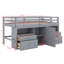 Lit mezzanine simple Leda avec 4 tiroirs, sous l'armoire et les tablettes-1051014841