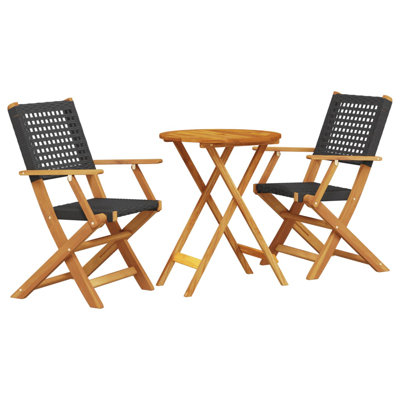 Burzell 2 - Person Wood Patio Dining Set with Round Table
