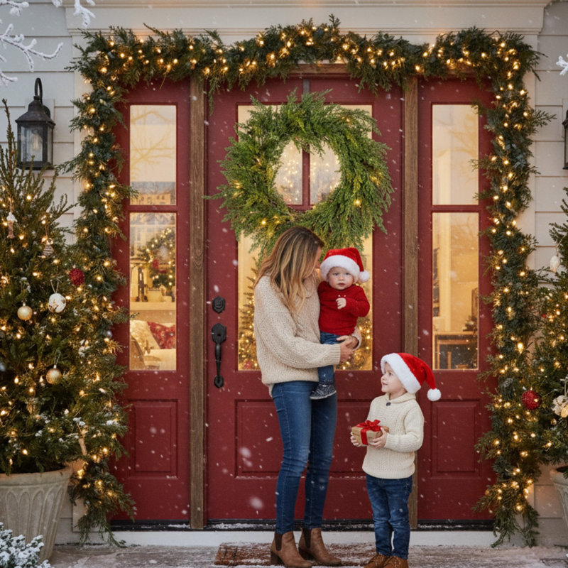Realistic Cedar Wreath – Full Evergreen Greenery, Timeless Holiday Front Door, Wall & Mantel Décor For A Warm Seasonal Welcome