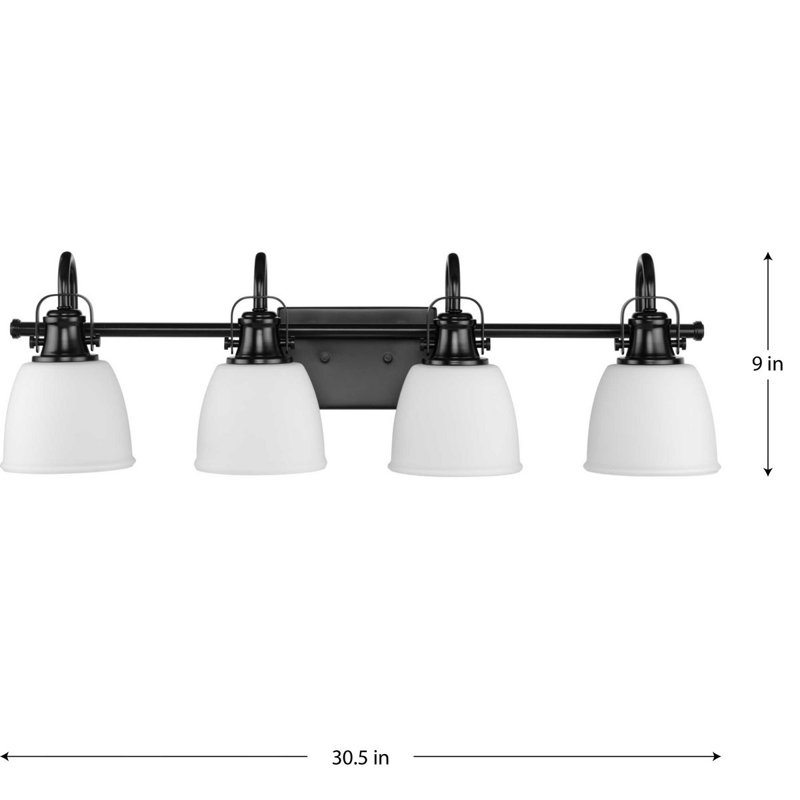 4 - Light Dimmable Vanity Light, Matte Black