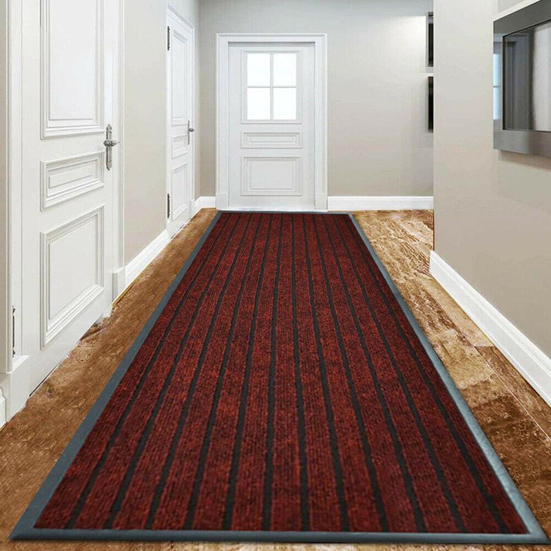 Heavy Duty Dirt Trapper Door Mat & Hallway Runner – Non-Slip Indoor Outdoor Washable Rubber Backed Entrance Mat