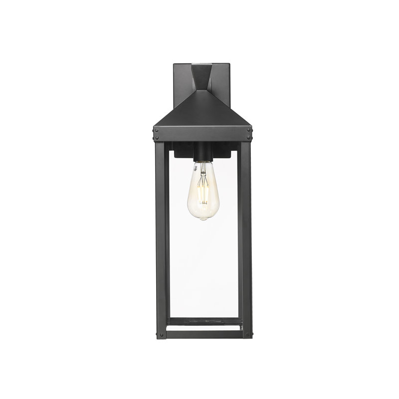 Blankenship 1-Light Outdoor Wall Sconce - Painted Black, 21.75" H x 7.25" W x 8.25" D