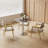 31.5" Round Bistro Table – Faux Marble Snow Mountain Stone Top with Gold Legs-446868023