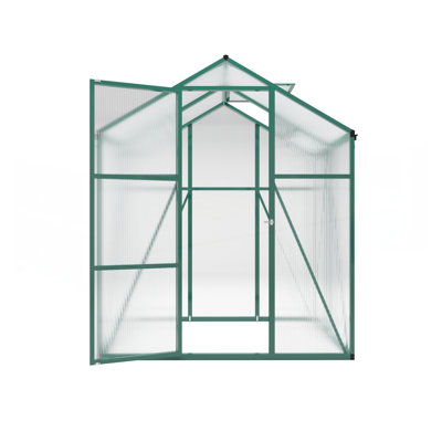Newly Marketed 6X4 FT Gain Height Windproof Aluminum Polycarbonate Greenhouse For Year-Round Plant Protection